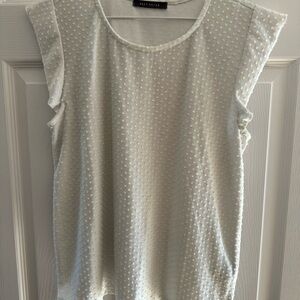 Suzy Shier Textured Cream Blouse